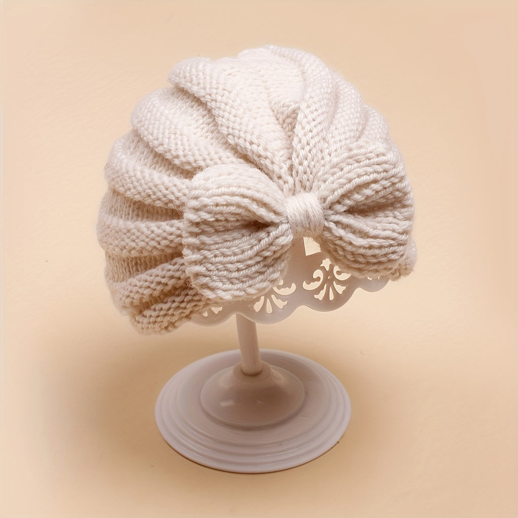 1pc of New Winter Style Bow Baby Hat, Baby Headscarf Hat