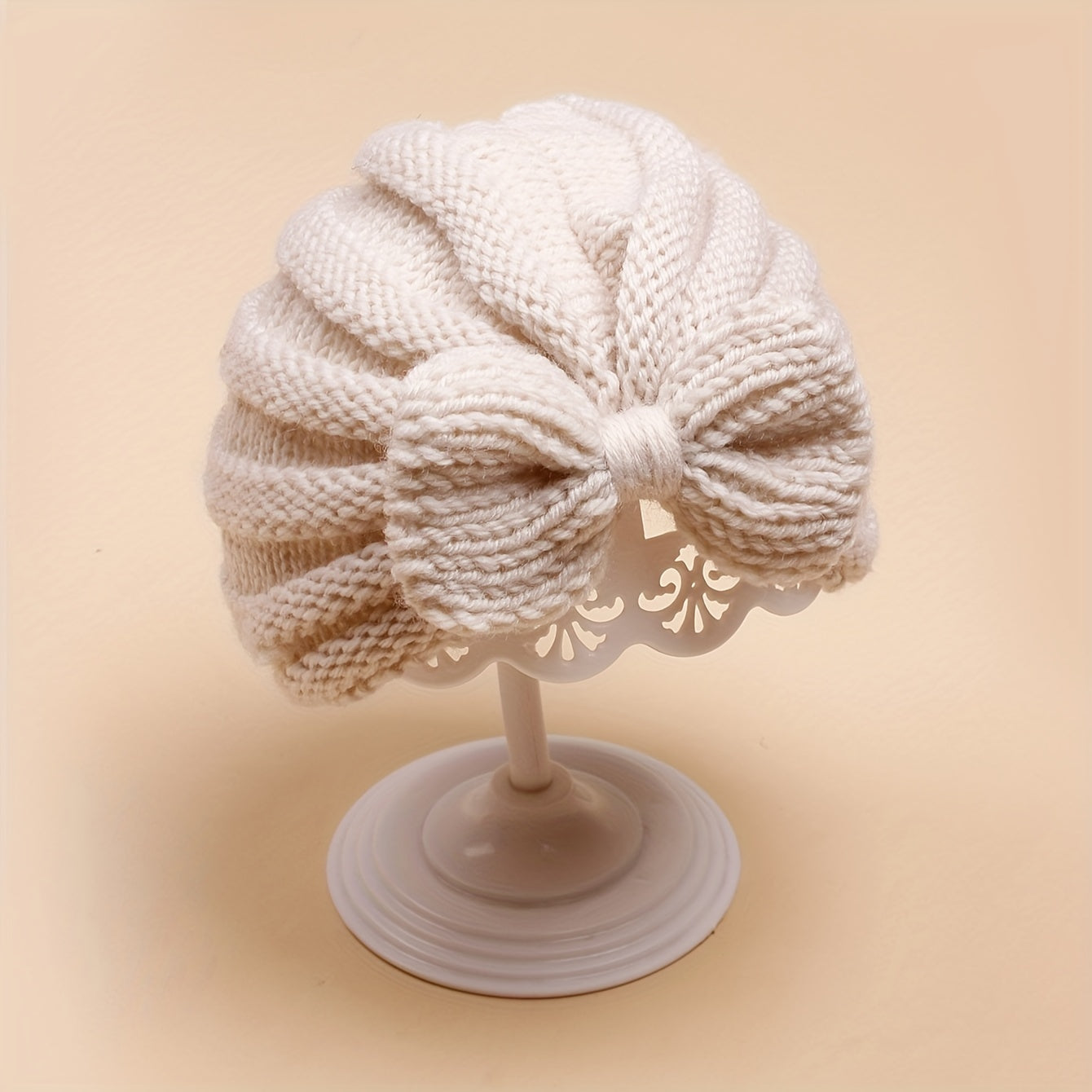 1pc of New Winter Style Bow Baby Hat, Baby Headscarf Hat