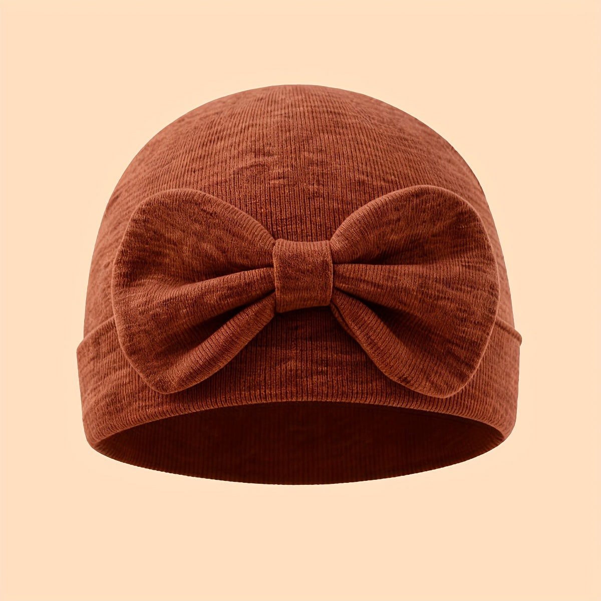 1 Newborn Beanie with Bow Decor, Stylish Cute Hospital Hat for Baby Girls, Soft, Comfortable & Breathable, Perfect for Gifting, Daily Matching & Photo Shoots
