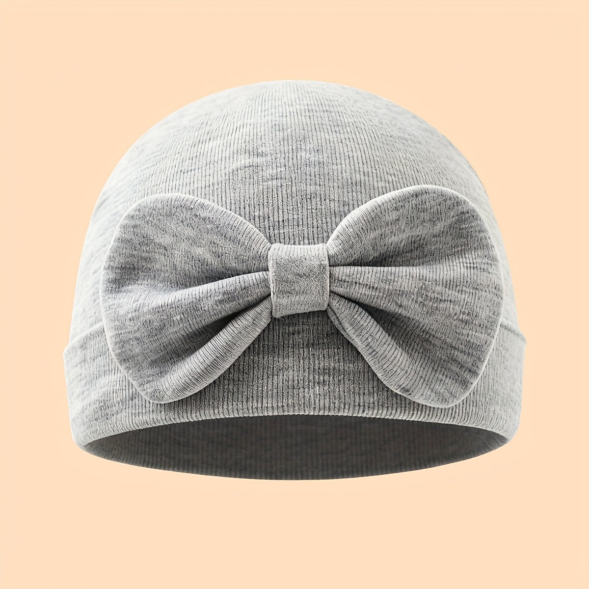 1 Newborn Beanie with Bow Decor, Stylish Cute Hospital Hat for Baby Girls, Soft, Comfortable & Breathable, Perfect for Gifting, Daily Matching & Photo Shoots