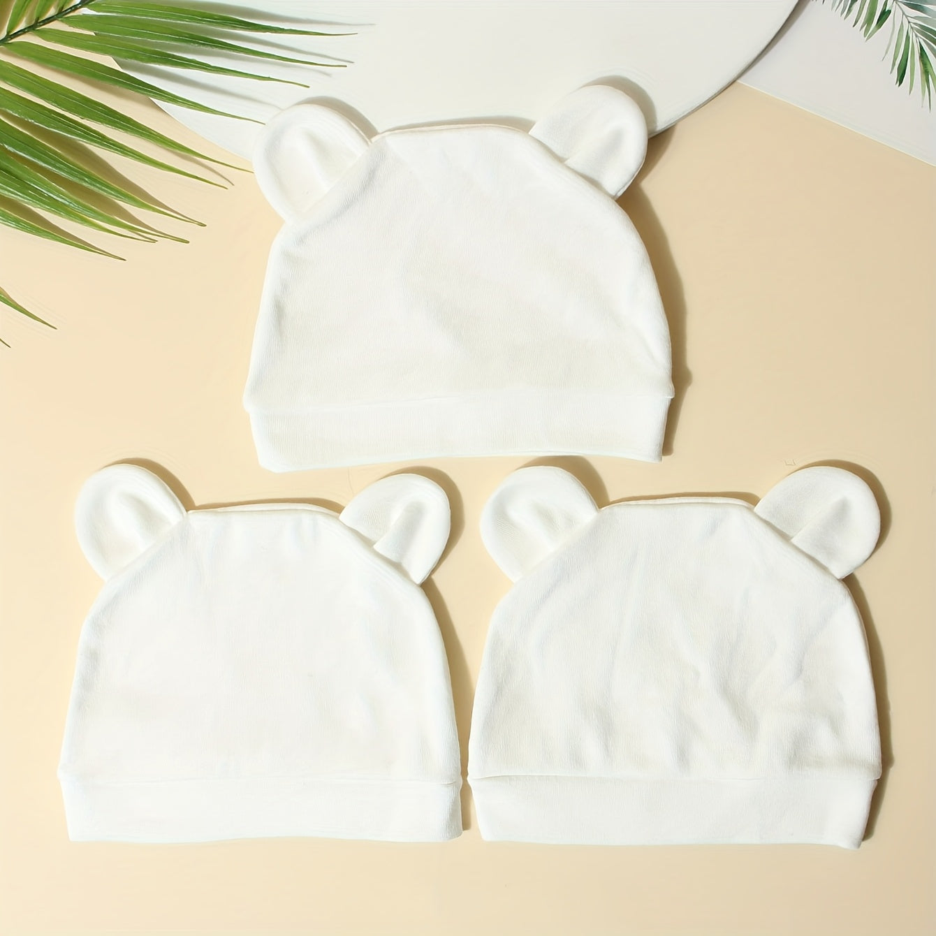 3-Pack Newborn Baby Flower Lollipop Bear Ears Hat Soft Skin-Friendly Suitable for Newborns Infant 0.0-9.84ft