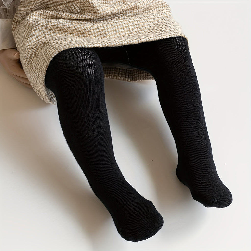 1 Pair All-Season Easy Solid Color Baby Toddler Leggings Socks Children Girls Kids Stockings for Daily Casual Dressy