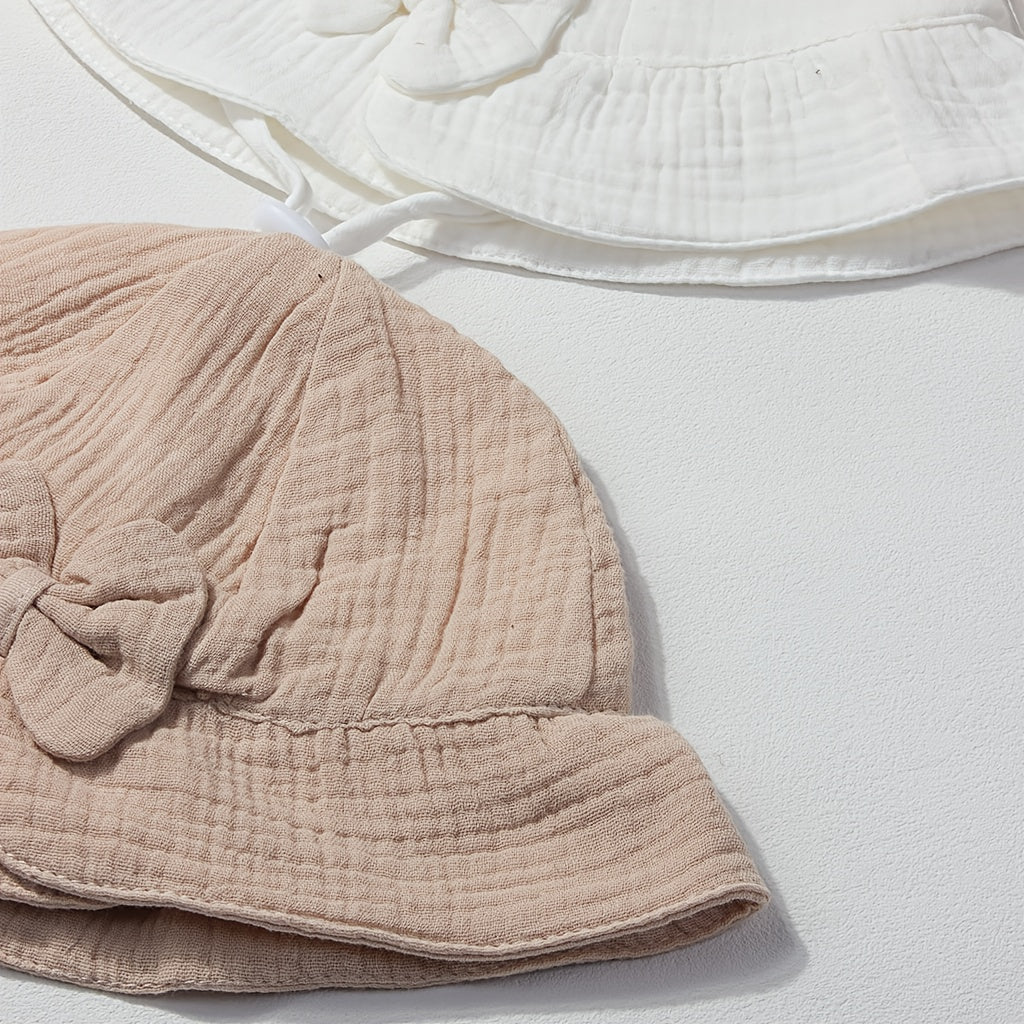 4pcs of baby hats, thin style for spring and autumn, new infant and toddler girls' fisherman hats, cute princess adjustable bucket hats