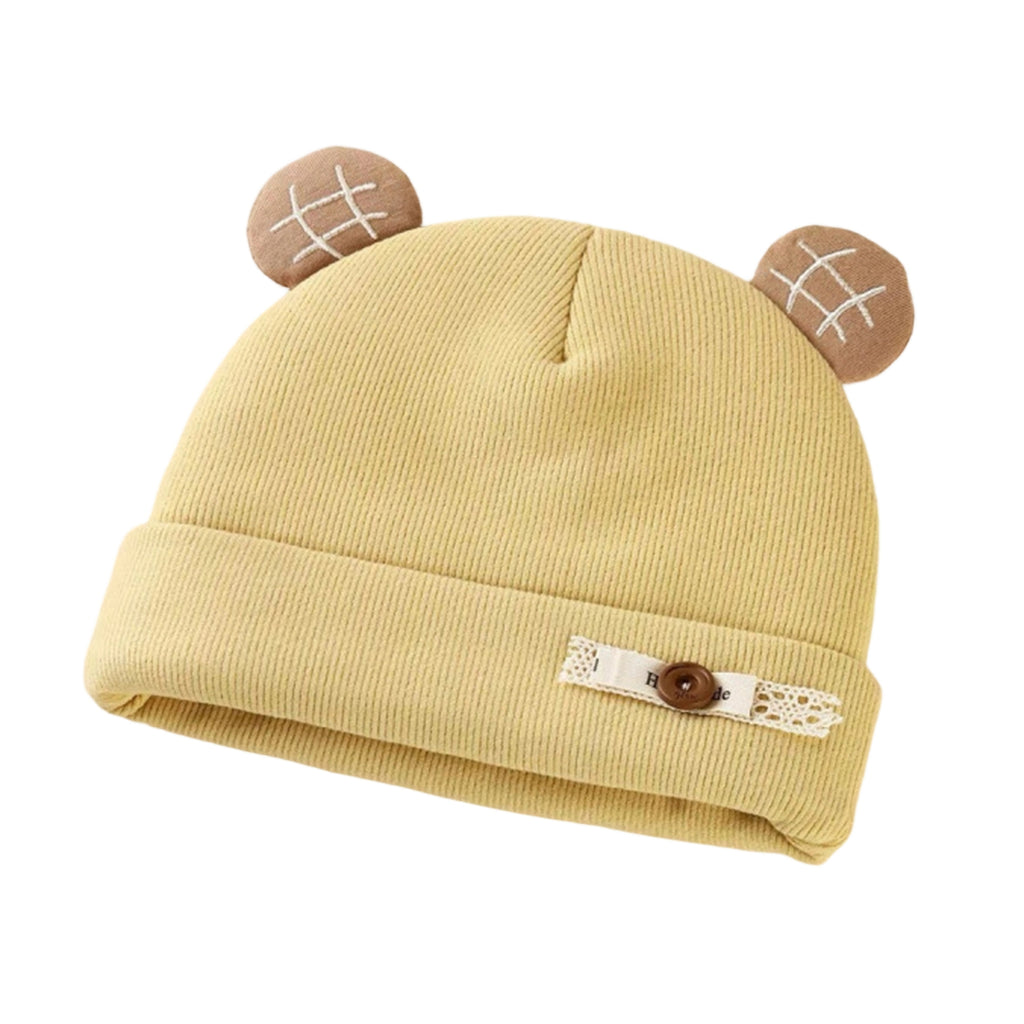 Baby Turban Hats, Cute Ears Soft Elastic Beanie Winter Casual Infant Cap for Girls Boys
