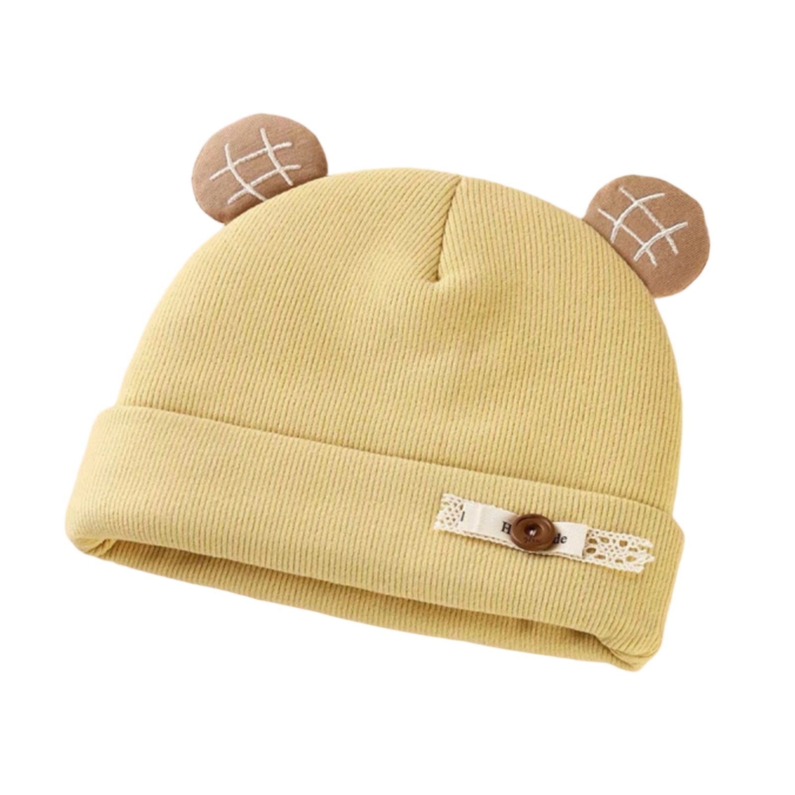 Baby Turban Hats, Cute Ears Soft Elastic Beanie Winter Casual Infant Cap for Girls Boys