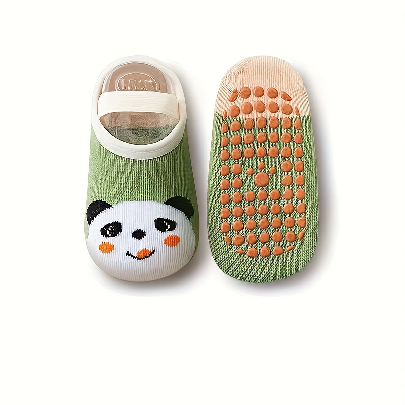 1\u002F6 Pair, Cute Flat Animal Soft Cartoon Kids' No-Show Socks, Baby Non-Slip Strap Socks, Soft and Comfortable