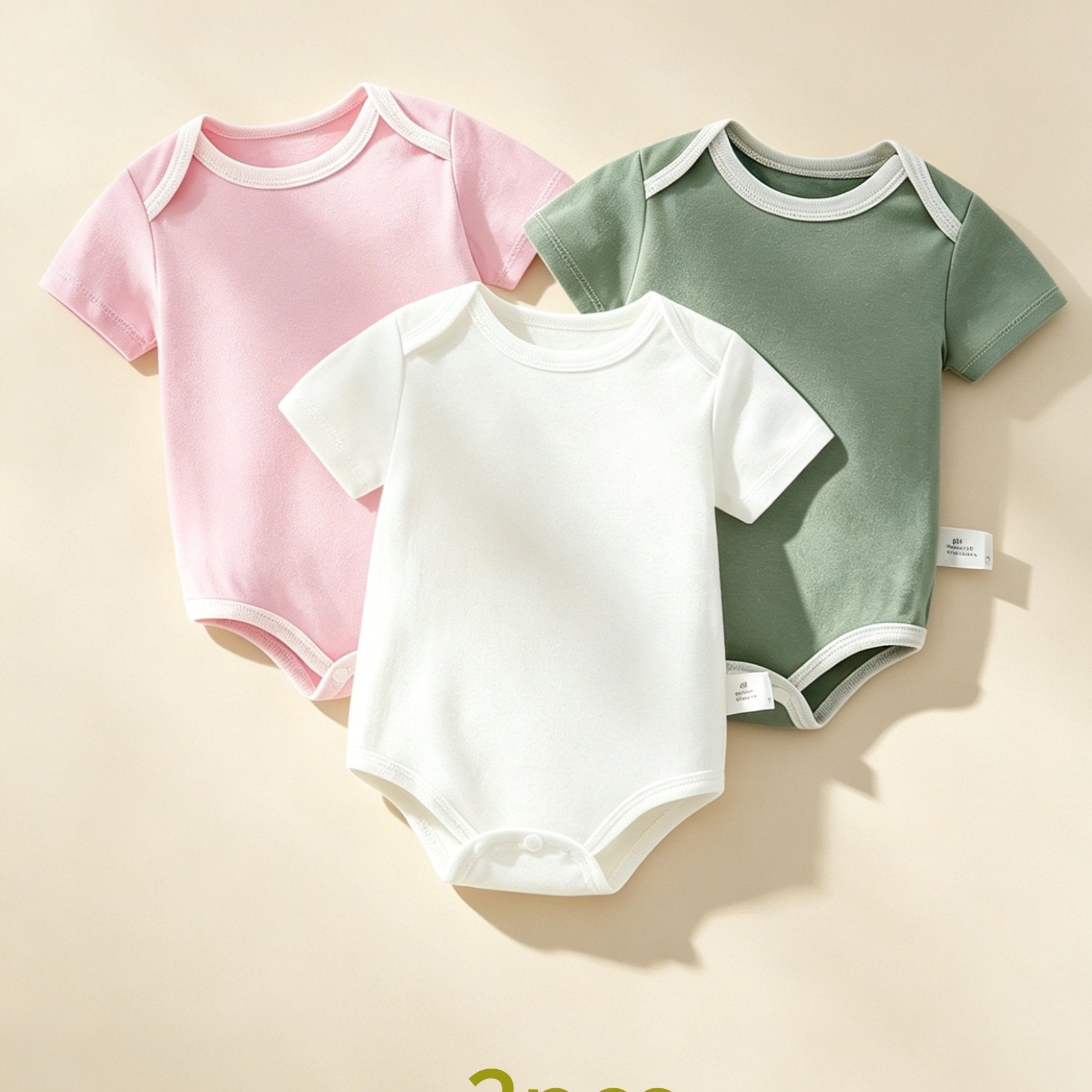 3pcs Set: Triangle Onesies for Baby Girls and Boys, Three Basic Solid Colors, Simple and Versatile Design, Soft and Comfortable, Easy to Change Diapers, Suitable for Casual Attire and Outdoor Activities, Making Them the Perfect Baby Gift