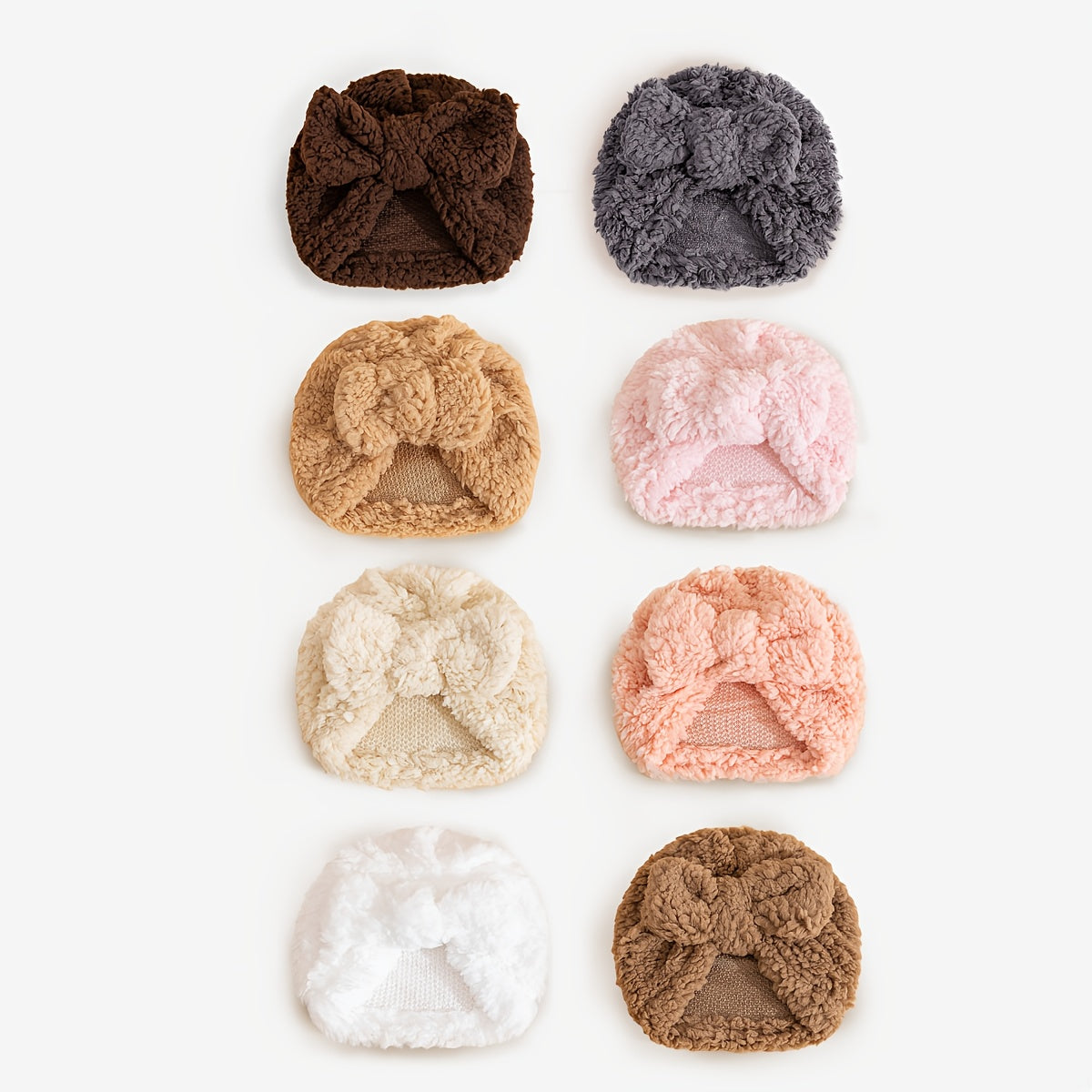 Newborn Fleece Lined Beanie with Bowknot, Soft Cozy Warm Winter Hat, Perfect for Daily Wear