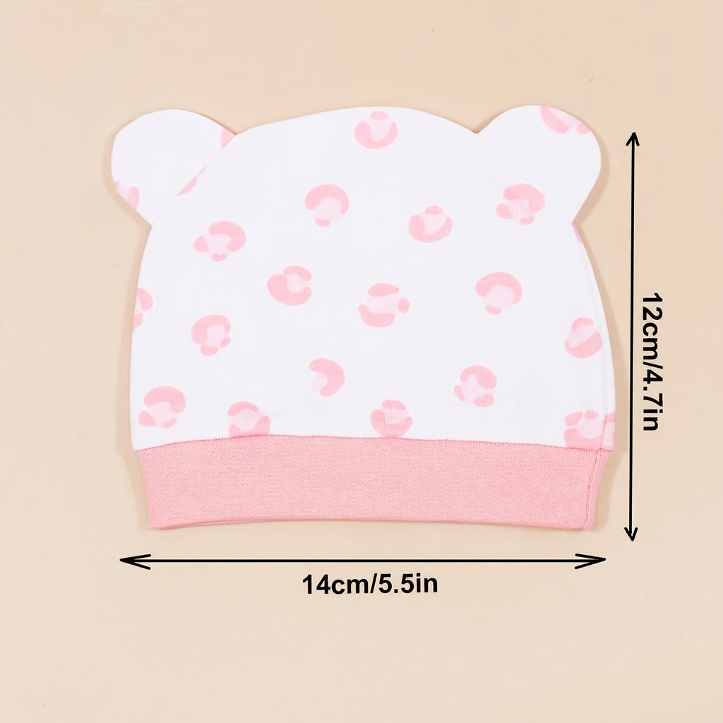 3-Pack Newborn Baby Flower Lollipop Bear Ears Hat Soft Skin-Friendly Suitable for Newborns Infant 0.0-9.84ft