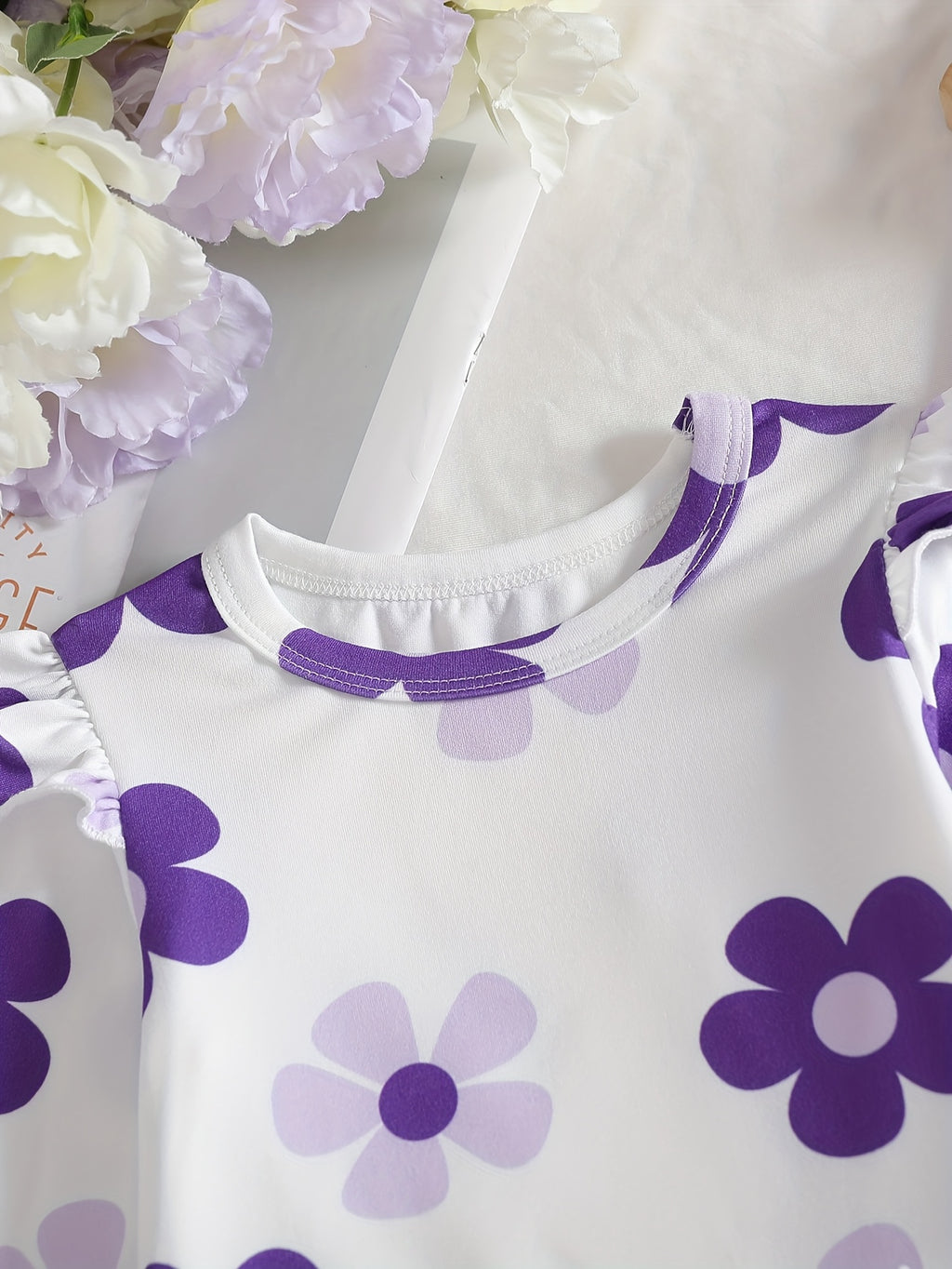 Baby Girl'S Clothing, Baby Products, Baby Girl'S Casual And Versatile Spring Floral Prints, Small Flying Sleeves, Long Sleeved Jumpsuit, Baby Girl'S Ordinary Jumpsuit, Popular Small Gift for The New School Season, for Outdoor