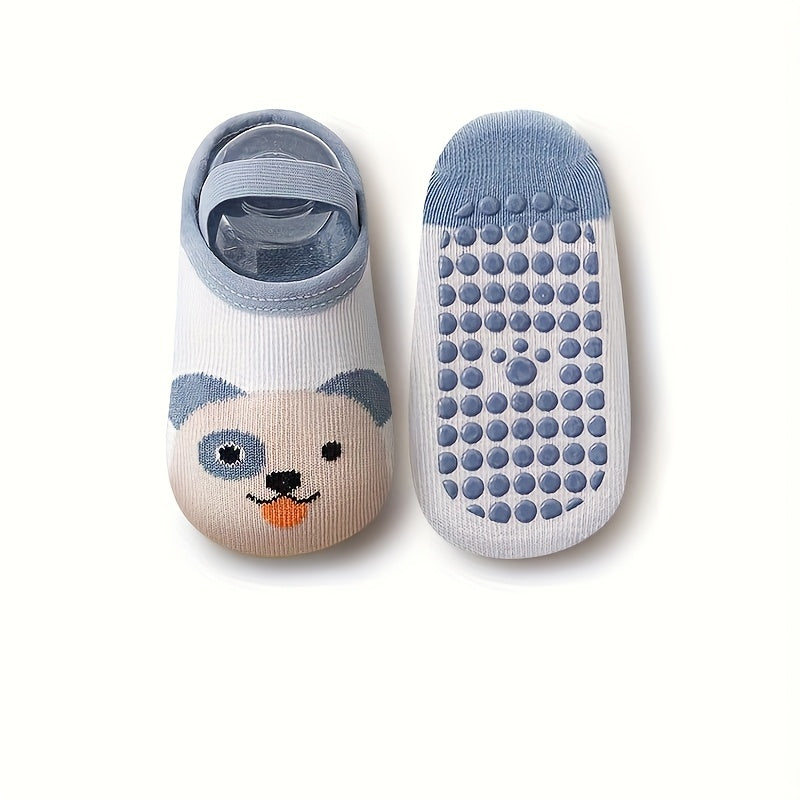 1\u002F6 Pair, Cute Flat Animal Soft Cartoon Kids' No-Show Socks, Baby Non-Slip Strap Socks, Soft and Comfortable