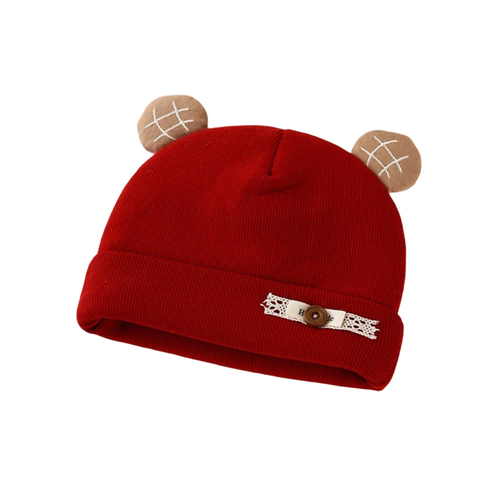 Baby Turban Hats, Cute Ears Soft Elastic Beanie Winter Casual Infant Cap for Girls Boys