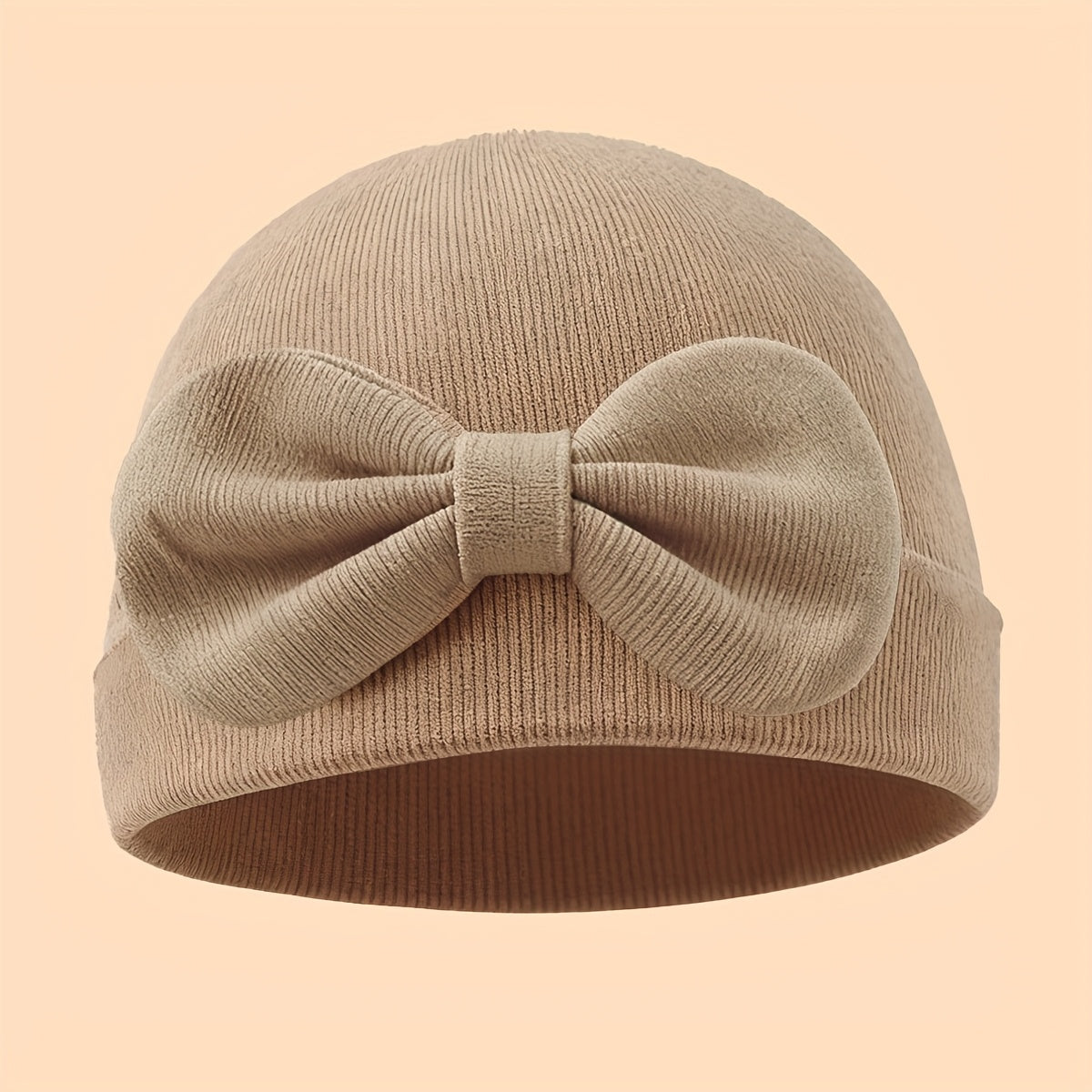 1 Newborn Beanie with Bow Decor, Stylish Cute Hospital Hat for Baby Girls, Soft, Comfortable & Breathable, Perfect for Gifting, Daily Matching & Photo Shoots