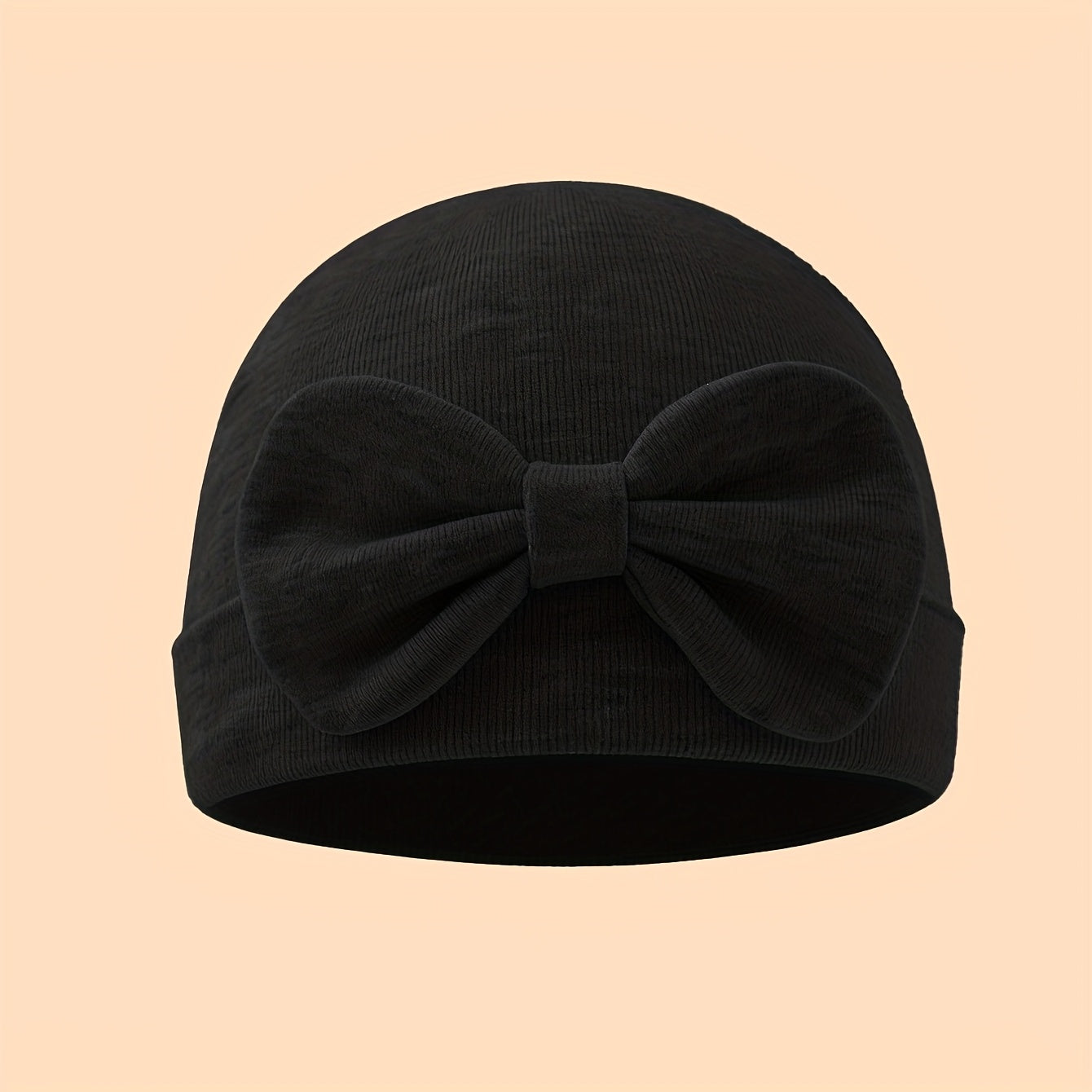 1 Newborn Beanie with Bow Decor, Stylish Cute Hospital Hat for Baby Girls, Soft, Comfortable & Breathable, Perfect for Gifting, Daily Matching & Photo Shoots