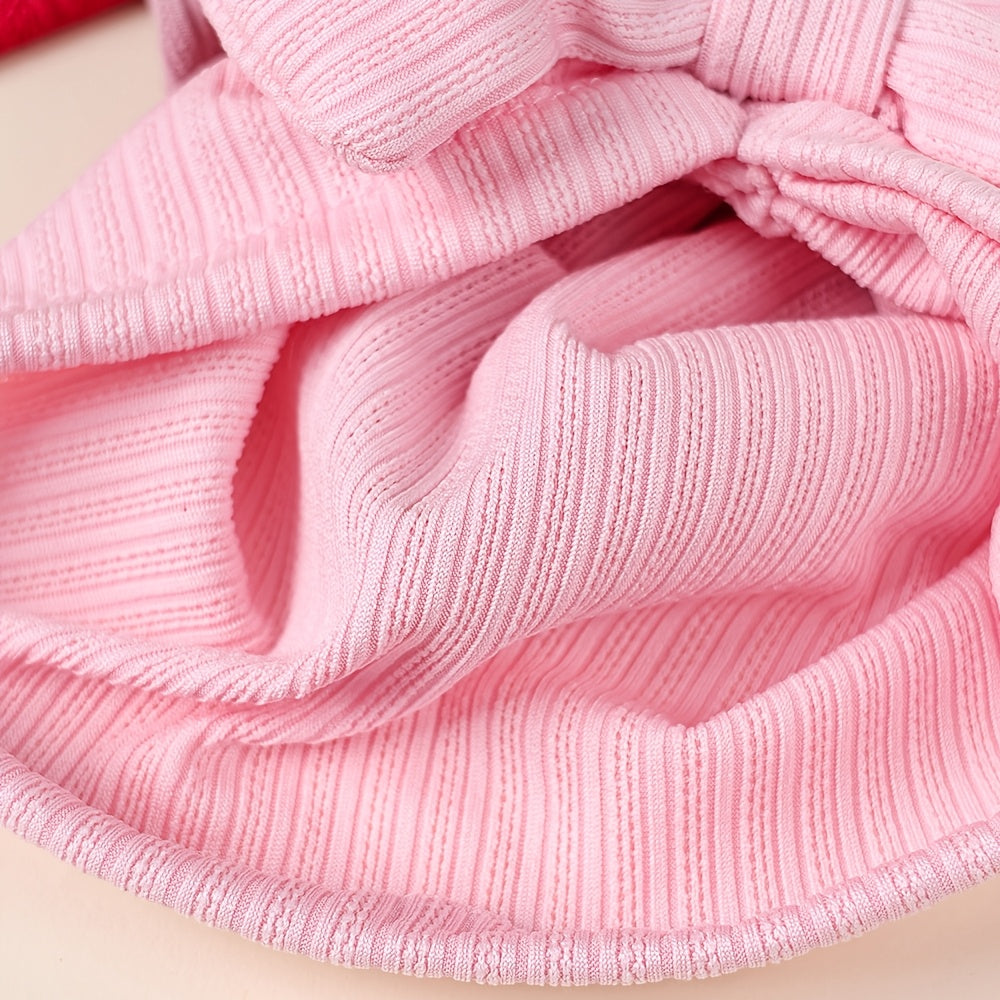 1pc Newborn Baby Beanie Hat Without Brim 4-Way Stretch Jacquard Knit Fabric with Bowknot Pullover Cap for Infant, Suitable for Newborn to 8 Months