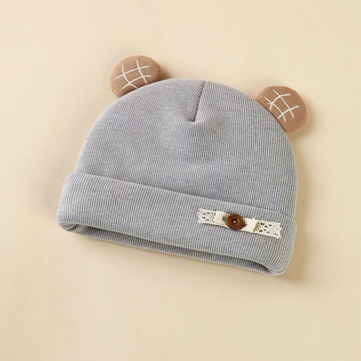 Baby Turban Hats, Cute Ears Soft Elastic Beanie Winter Casual Infant Cap for Girls Boys
