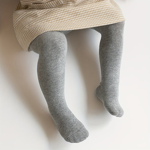 1 Pair All-Season Easy Solid Color Baby Toddler Leggings Socks Children Girls Kids Stockings for Daily Casual Dressy