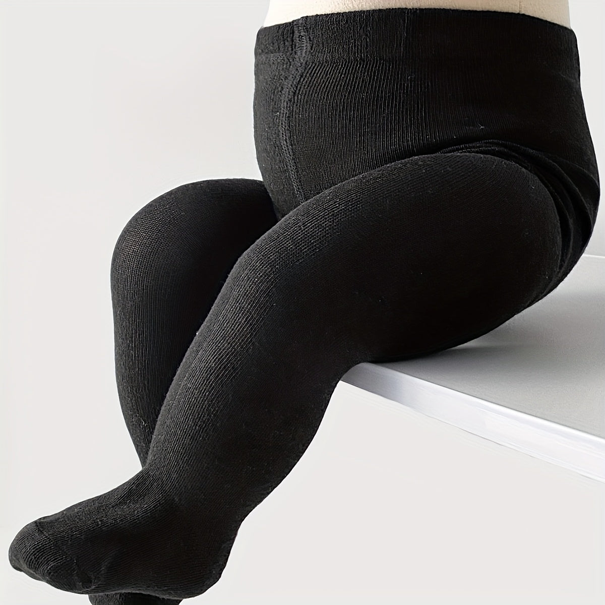 1 Pair All-Season Easy Solid Color Baby Toddler Leggings Socks Children Girls Kids Stockings for Daily Casual Dressy