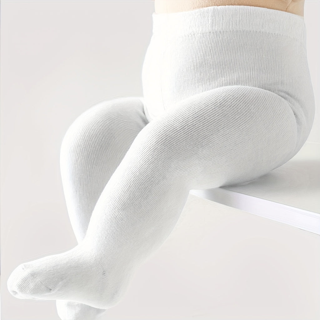1 Pair All-Season Easy Solid Color Baby Toddler Leggings Socks Children Girls Kids Stockings for Daily Casual Dressy